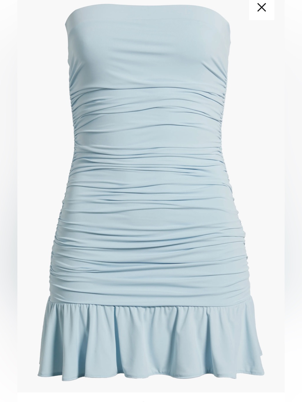 Nordstrom Strapless Ruched Mini Dress In Light Blue